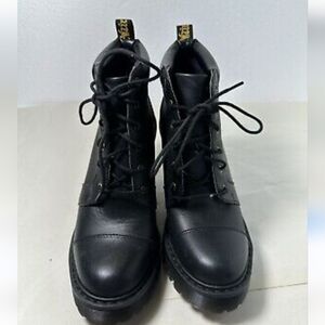 Black Lace-Up Combat Boots - Brand Unknown